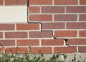 a foundation wall crack on a Destrehan home.